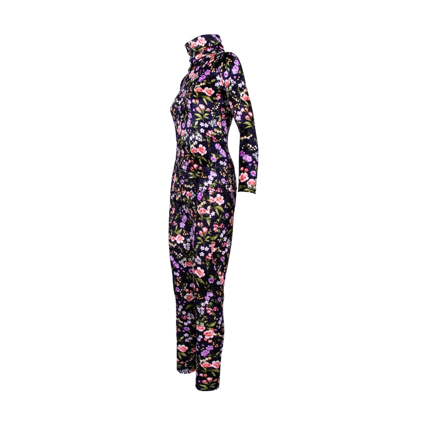 GUILLOTINE Floral Velvet Roll Neck