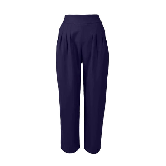 GUILLOTINE Navy Pleated Tailored Pants