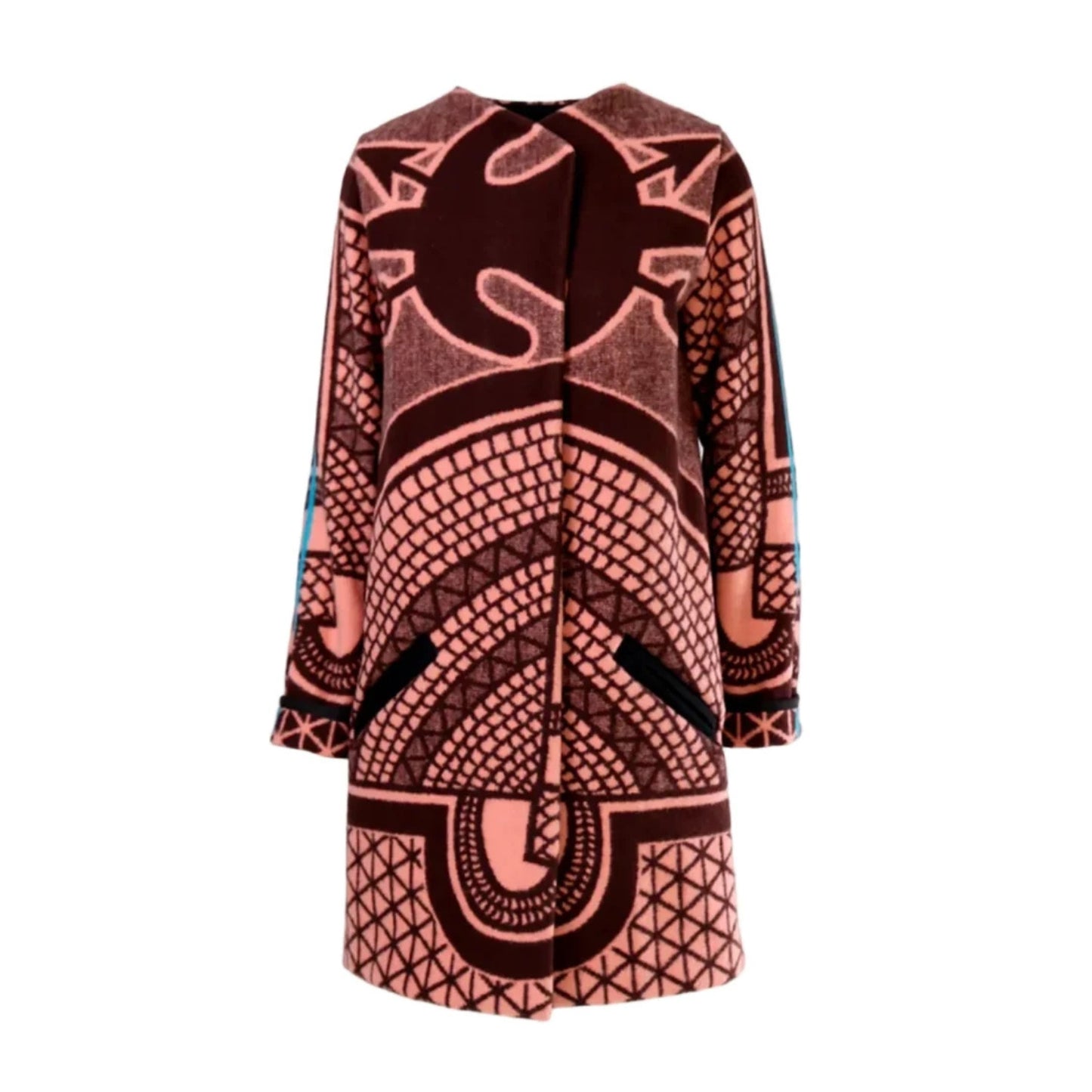 GUILLOTINE Basotho Blanket Coat | Salmon Black