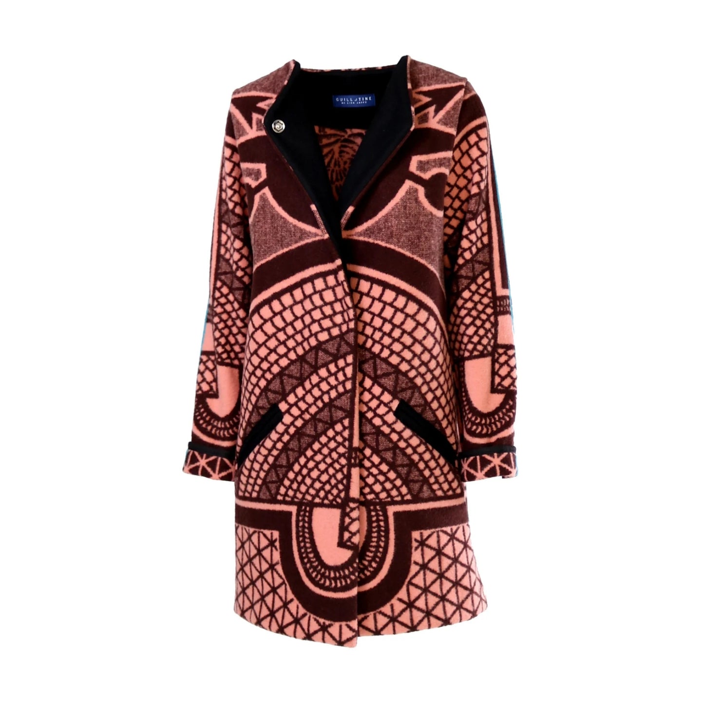 GUILLOTINE Basotho Blanket Coat | Salmon Black