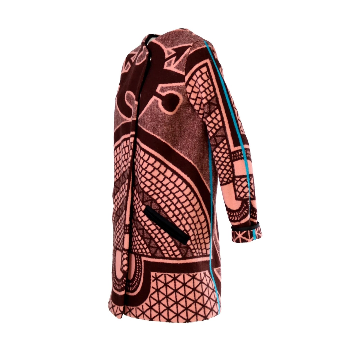GUILLOTINE Basotho Blanket Coat | Salmon Black