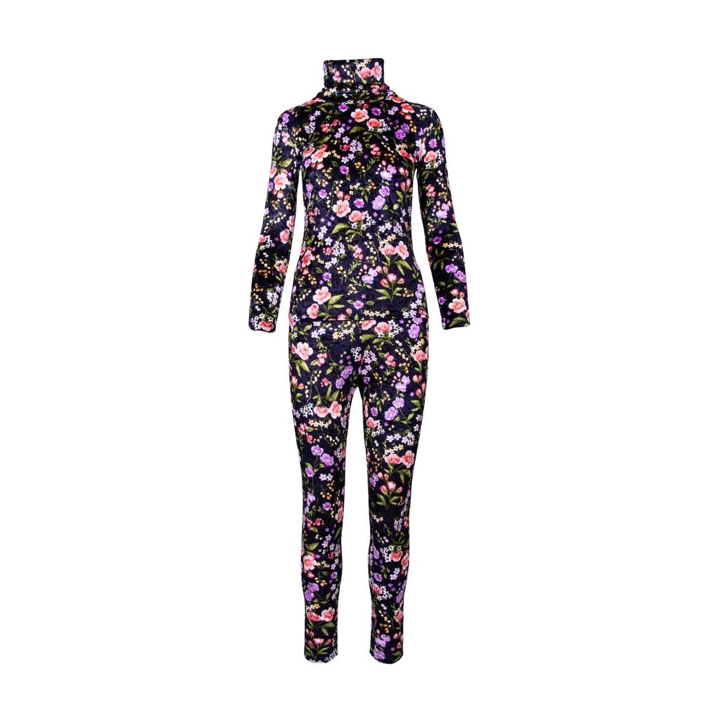 GUILLOTINE Floral Velvet Engineered Leggings