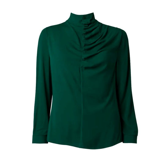 GUILLOTINE Ruffle Neck Shirt Emerald
