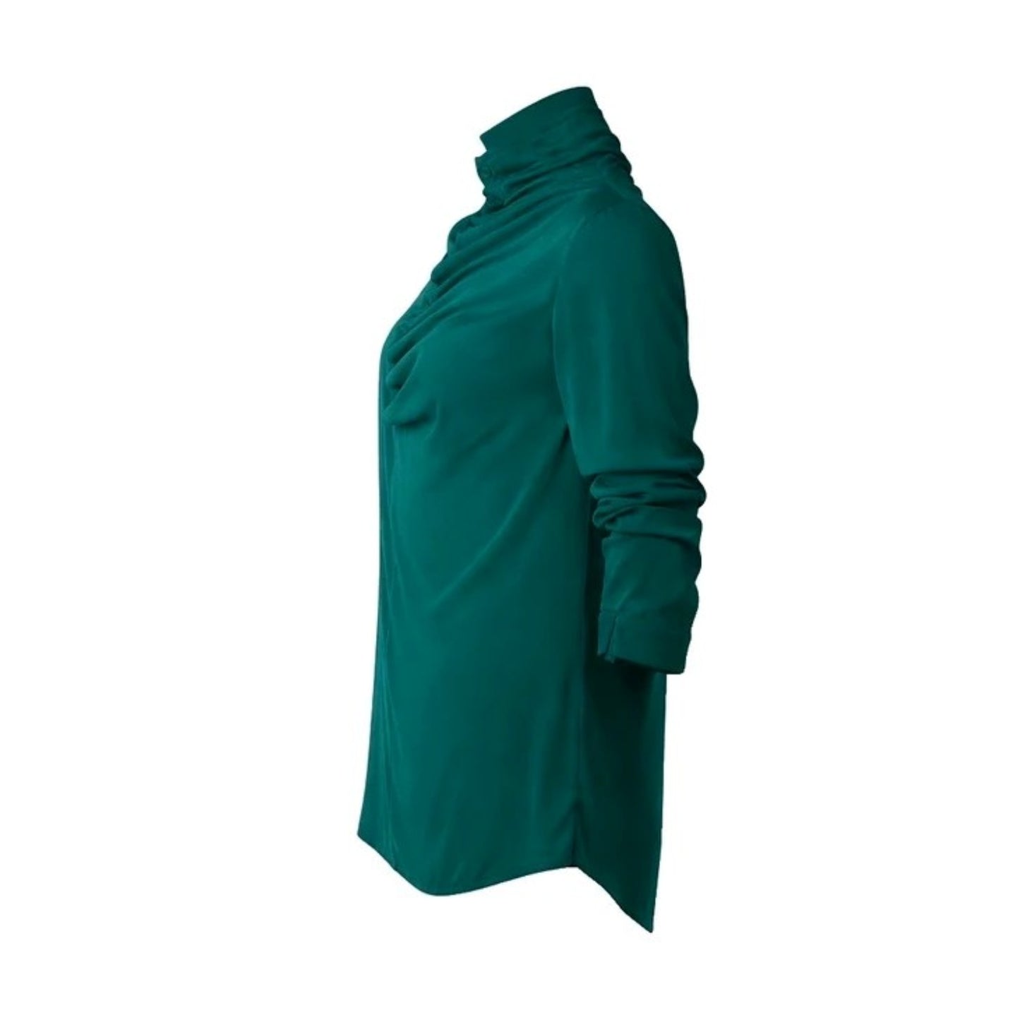 GUILLOTINE Ruffle Neck Shirt Emerald