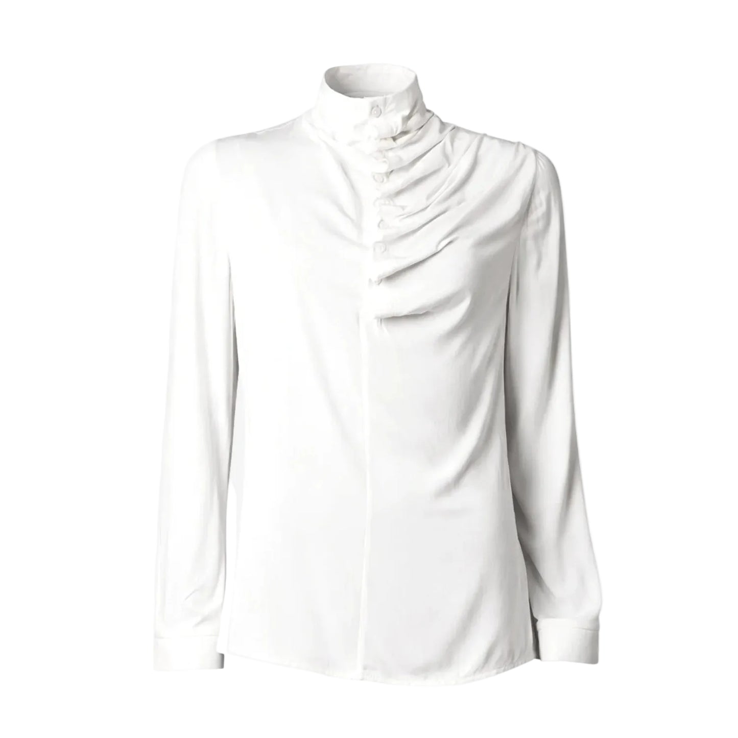 GUILLOTINE Ruffle Neck Shirt Milk