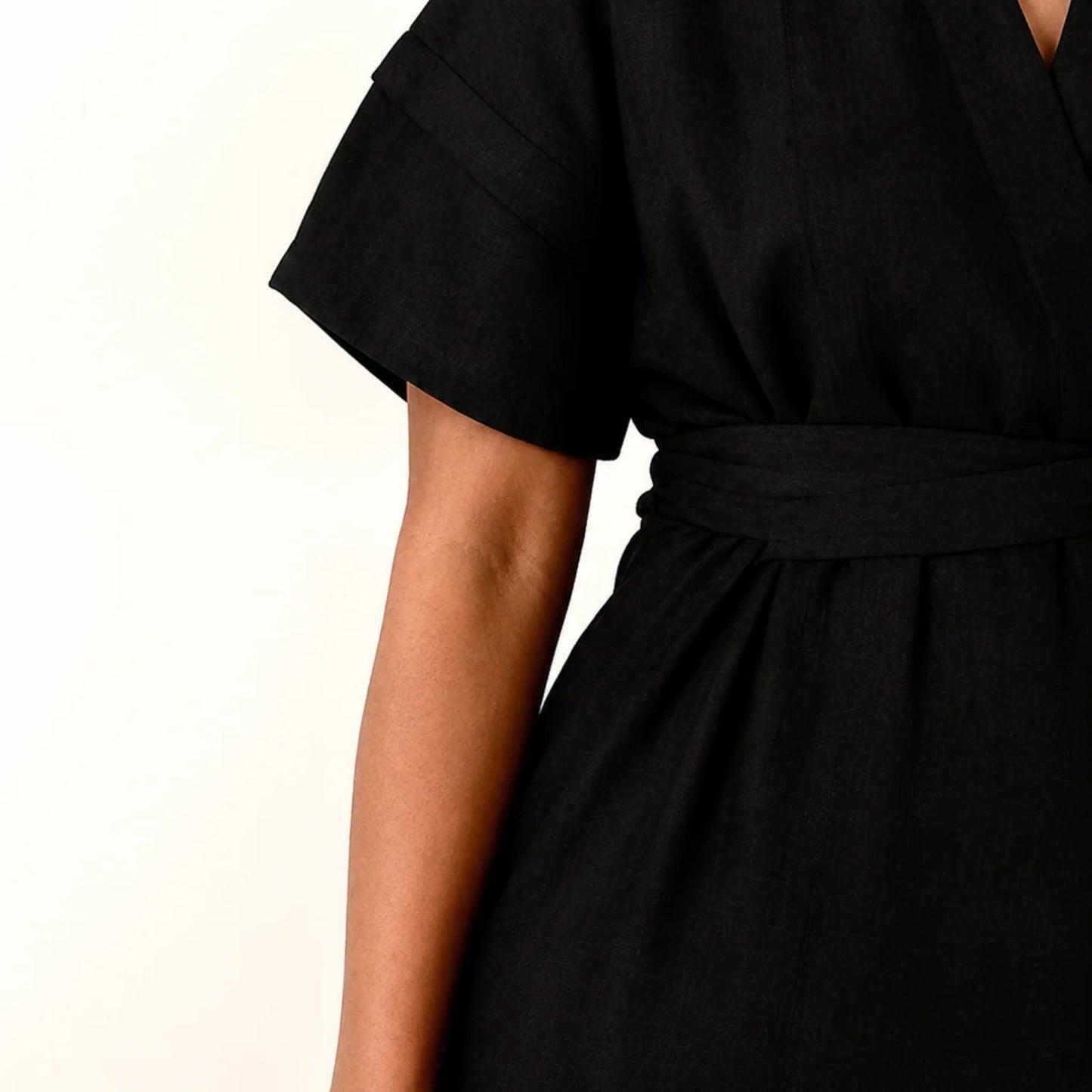 GUILLOTINE Wrap Tie Linen Dress