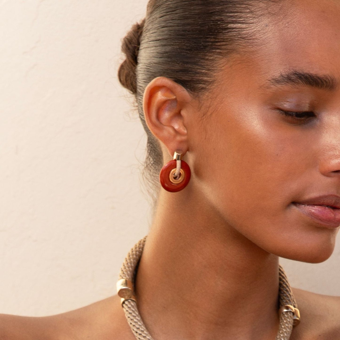 PICHULIK Ousia Earrings Beige Red Jasper