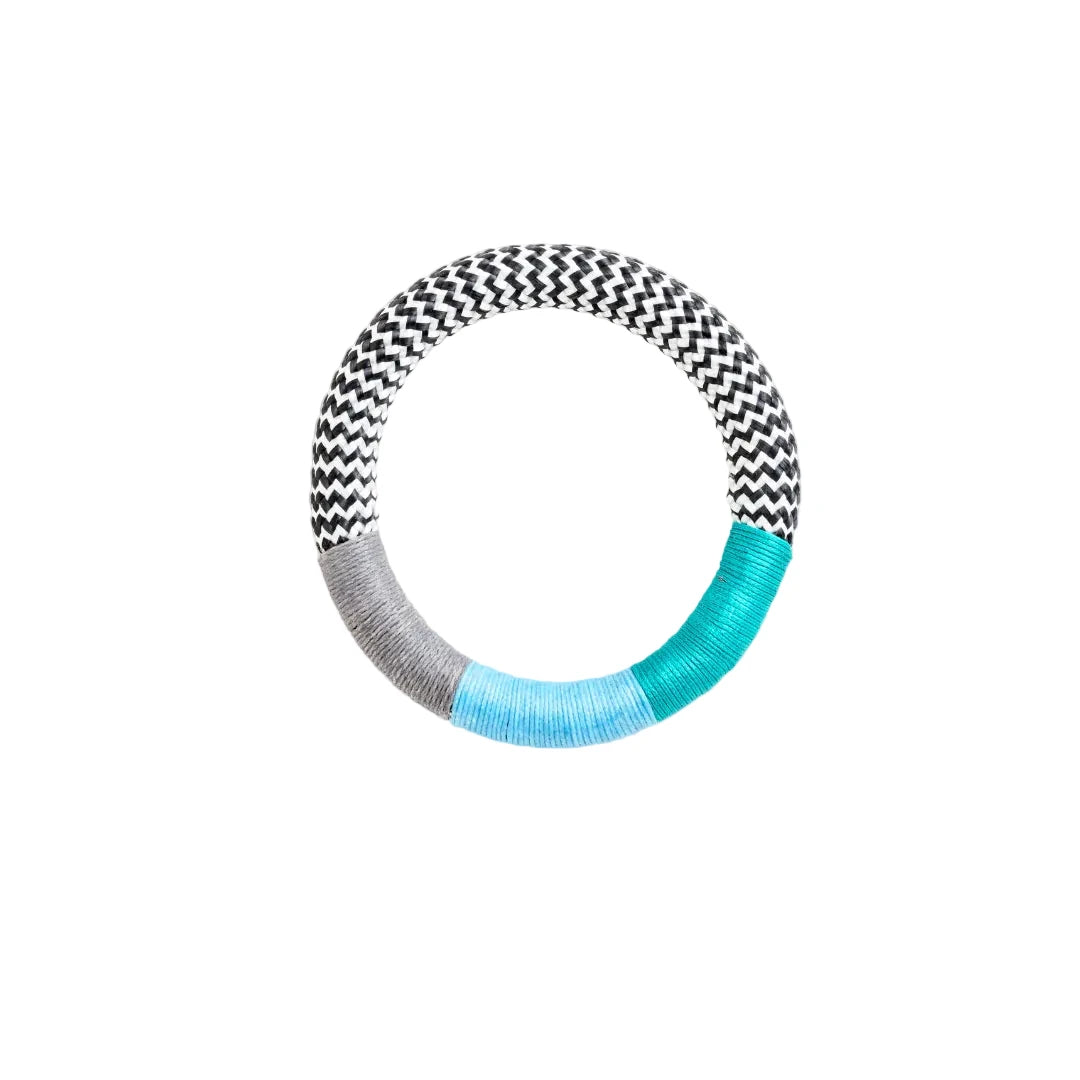 PICHULIK | Dynamic Bracelet White ZigZag Aqua Airforce Blue Grey