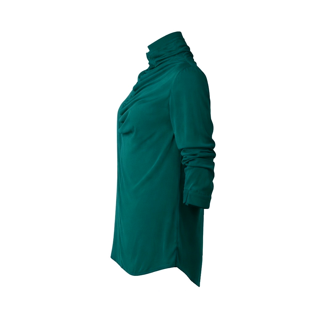GUILLOTINE Ruffle Neck Shirt Emerald