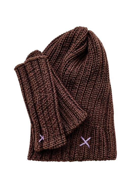 Wrapt x Guillotine | Merino Rib Beanie | Chocolate