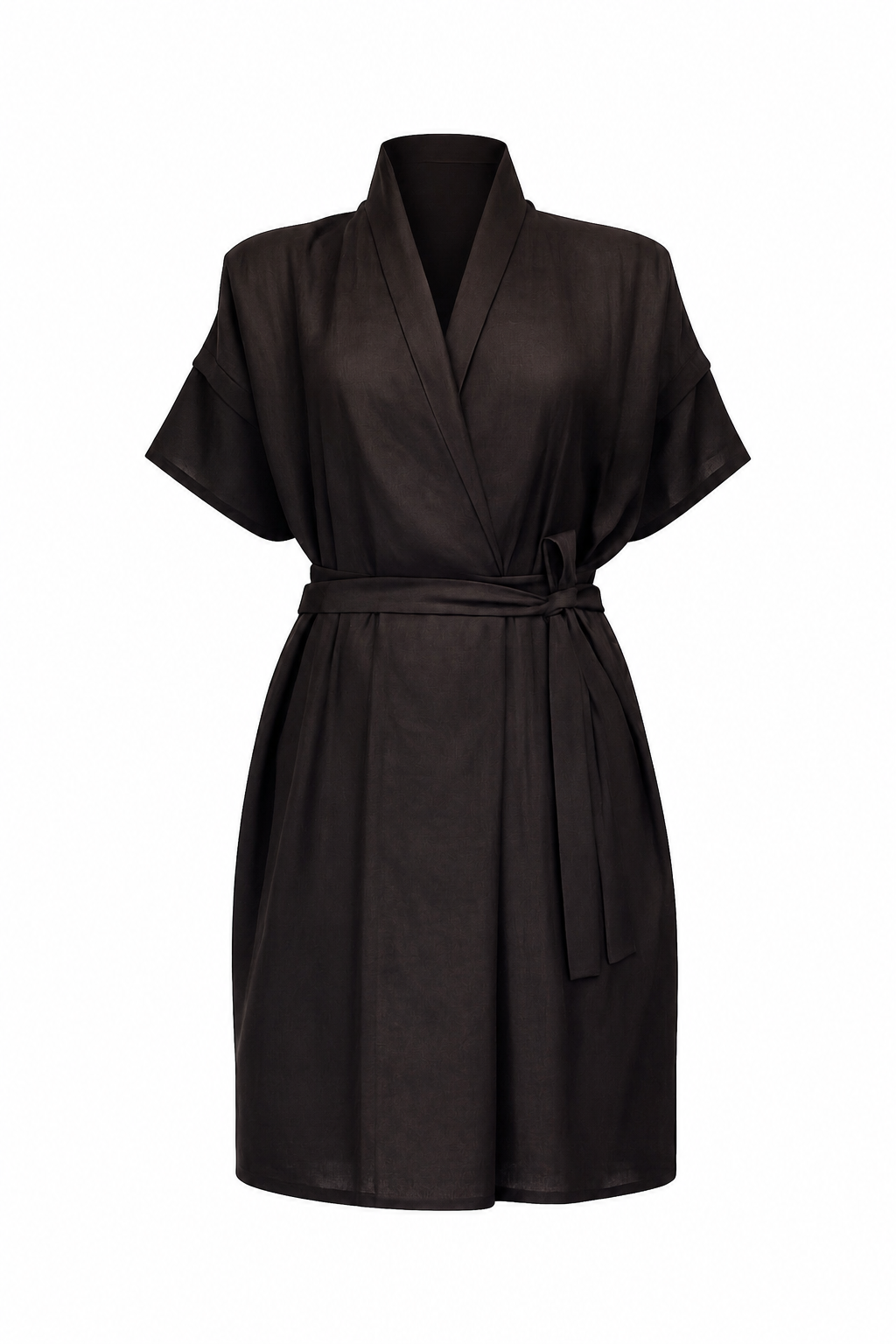 GUILLOTINE Wrap Tie Linen Dress
