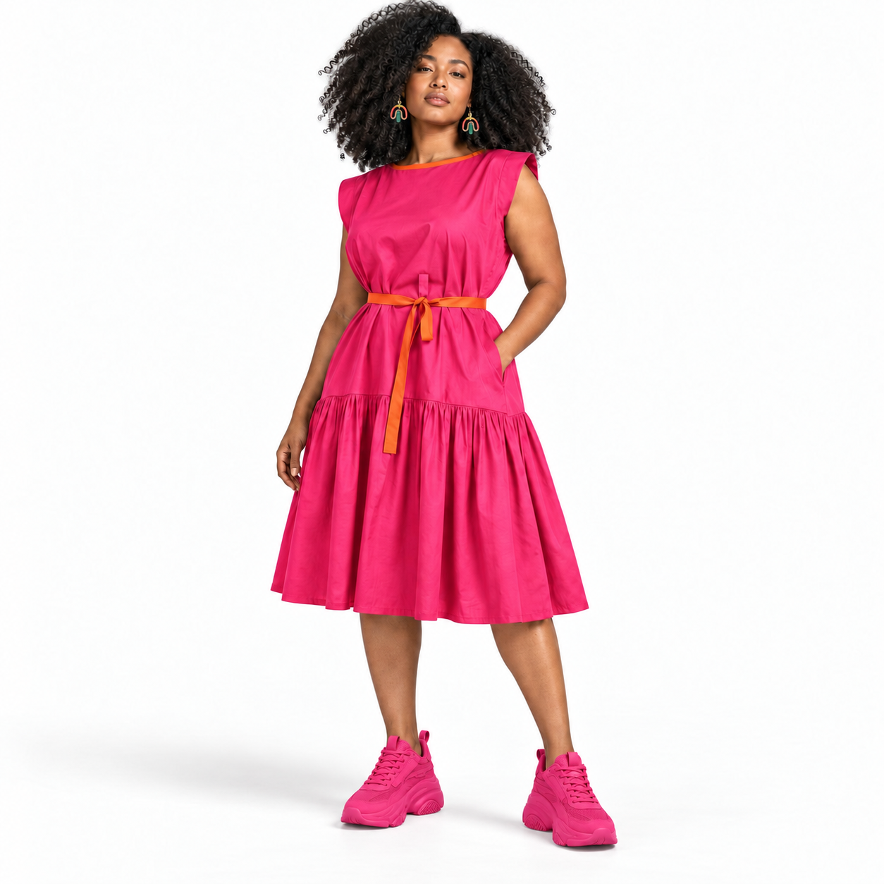 GUILLOTINE Hot Pink Frill Dress