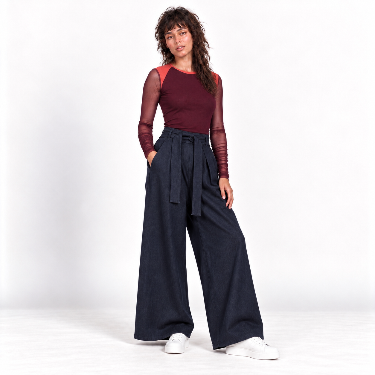 GUILLOTINE Wide Leg Denim Pants