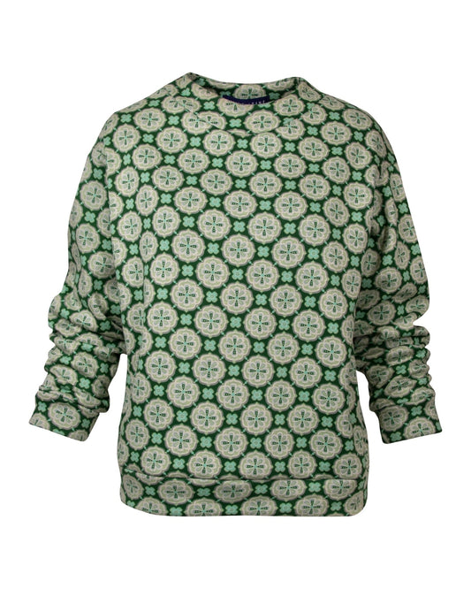 GUILLOTINE Green Flower Sweater