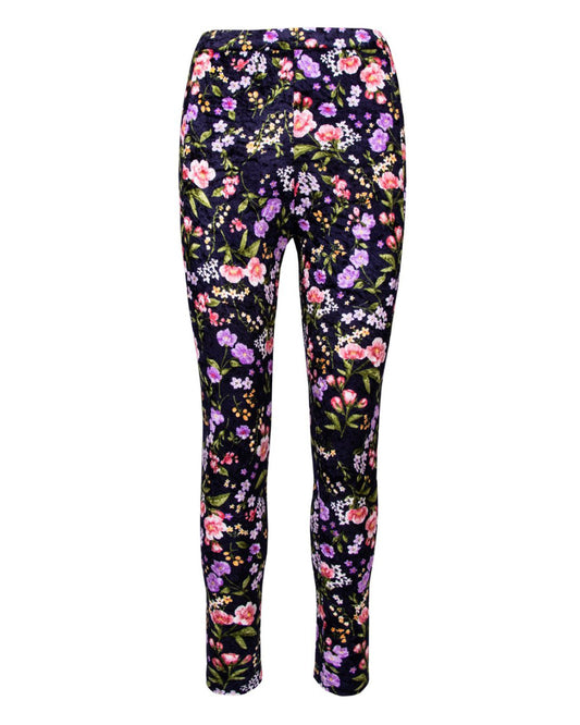 GUILLOTINE Floral Velvet Engineered Leggings