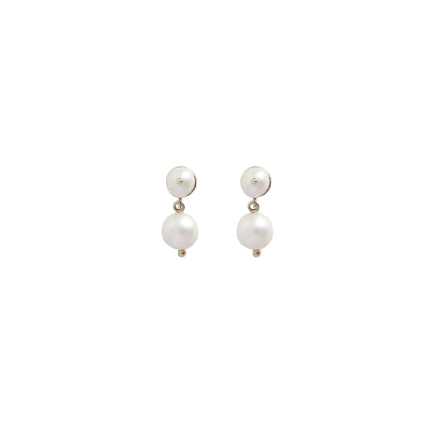 Pair of pearl earrings on a white background