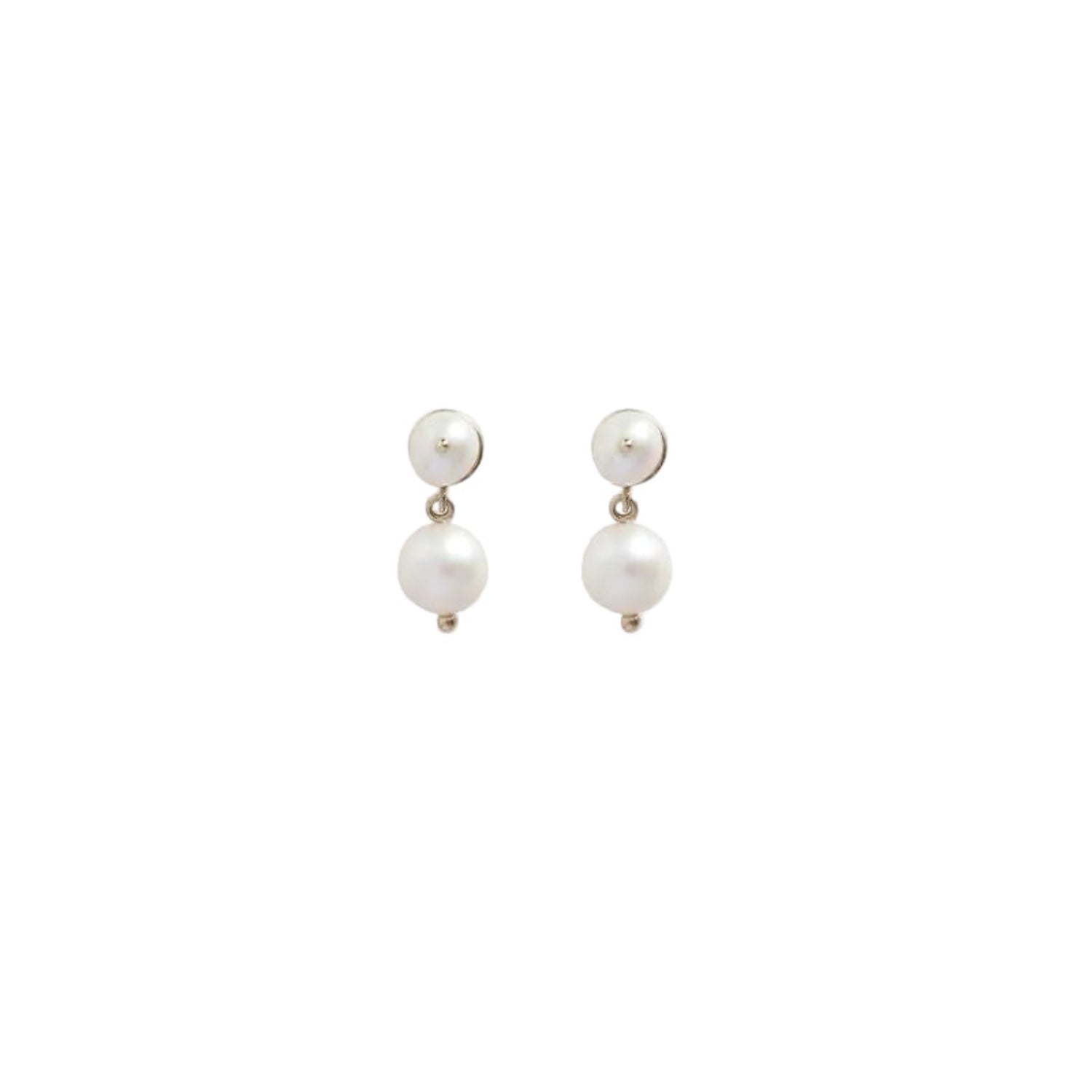 Pair of pearl earrings on a white background