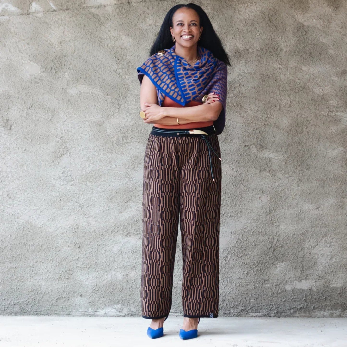 ROMARIA Two-Tone Square Scarf