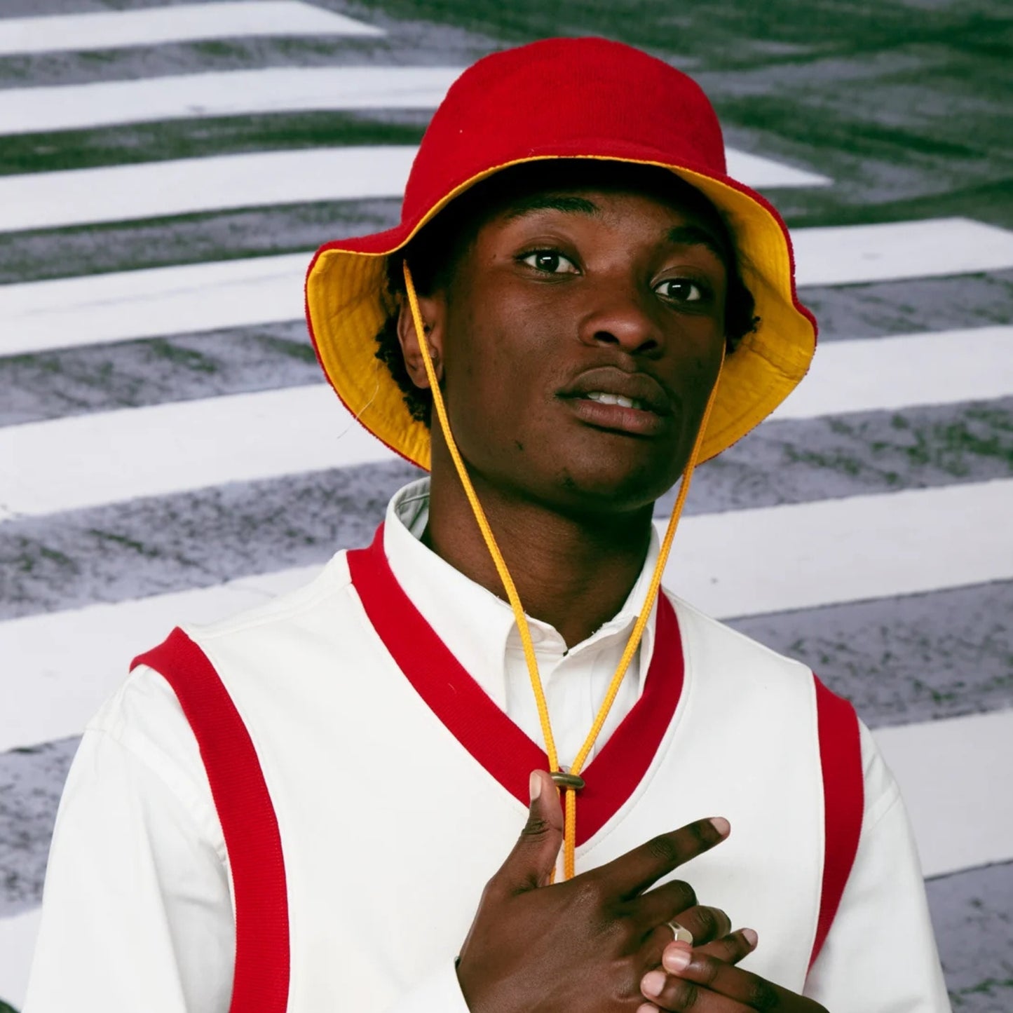Red Towelling Bucket Hat