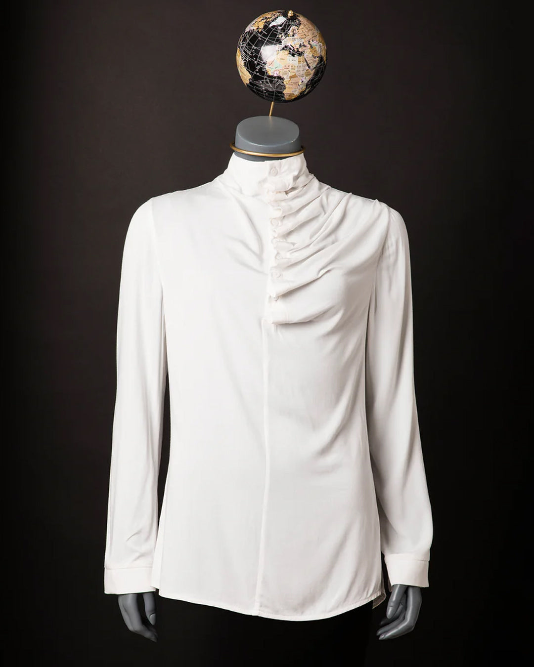 GUILLOTINE Ruffle Neck Shirt Milk