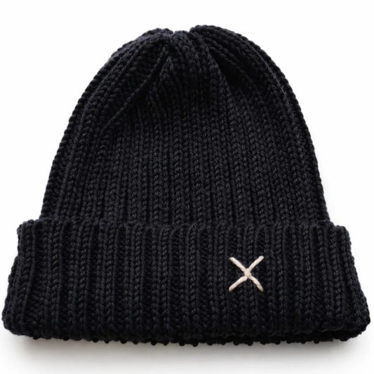 Wrapt x Guillotine | Merino Rib Beanie | Black
