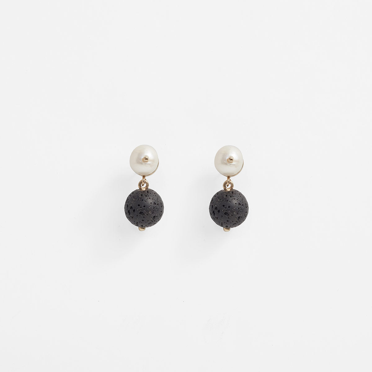 PICHULIK Anais Earrings Lava Black Pearl