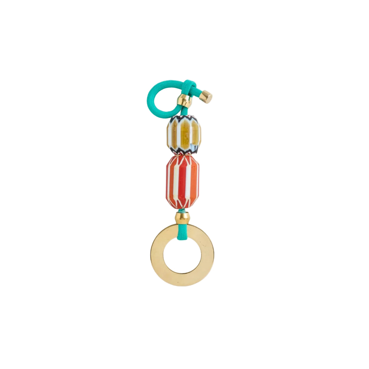 Pichilik Colourful beaded keychain with a gold ring