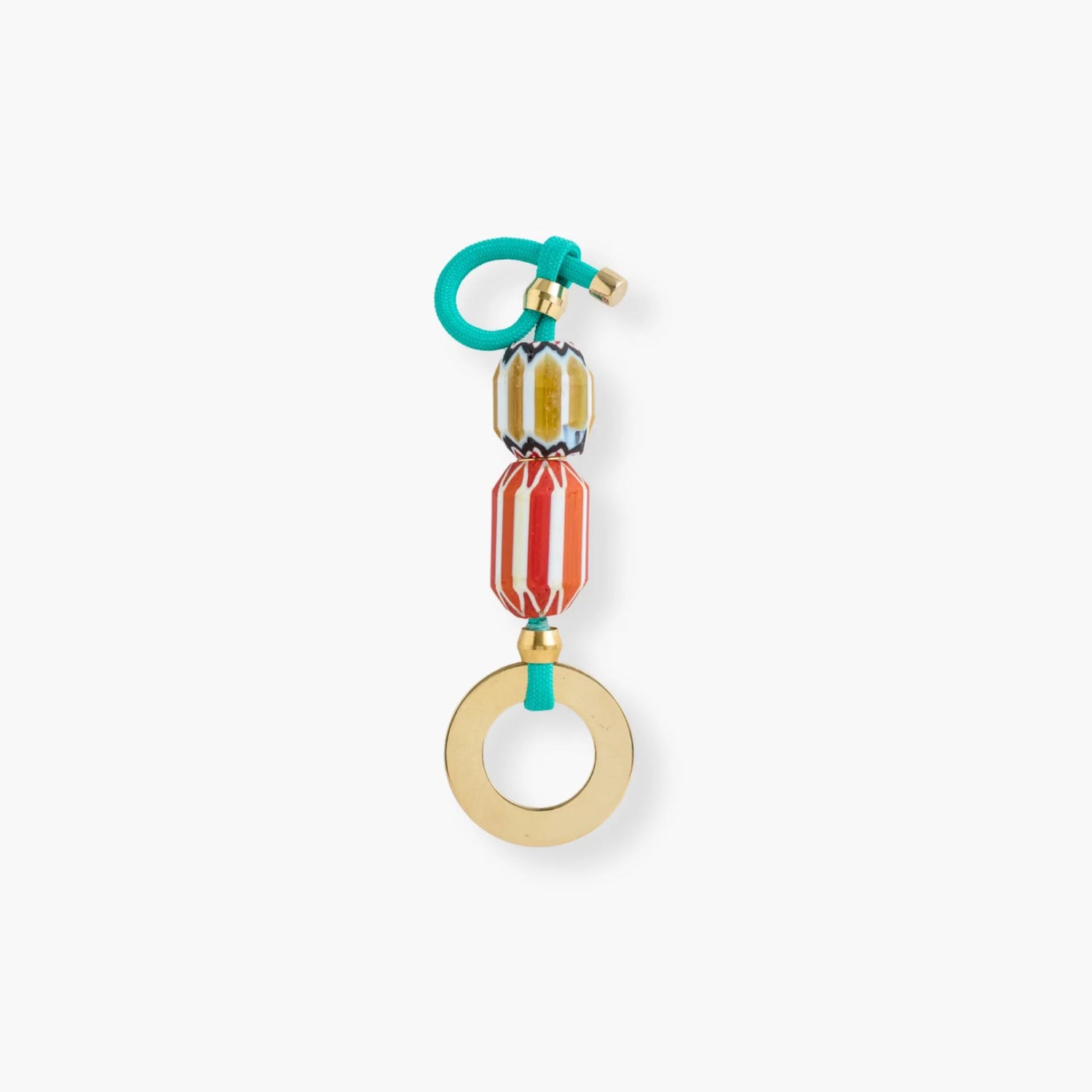 Pichilik Colourful beaded keychain with a gold ring