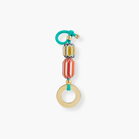 Pichilik Colourful beaded keychain with a gold ring