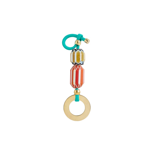 Pichilik Colourful beaded keychain with a gold ring