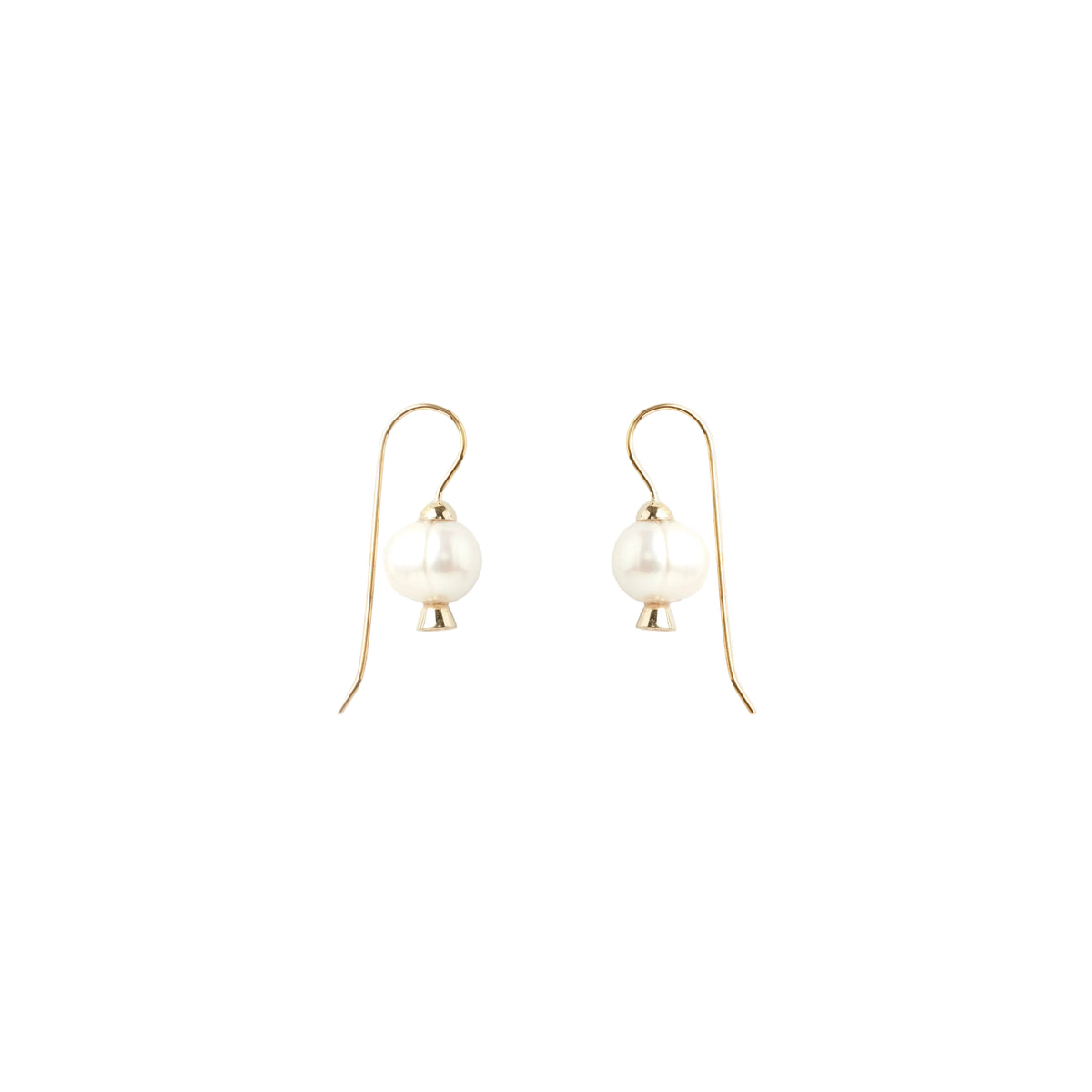 Pair of pearl earrings on a light background