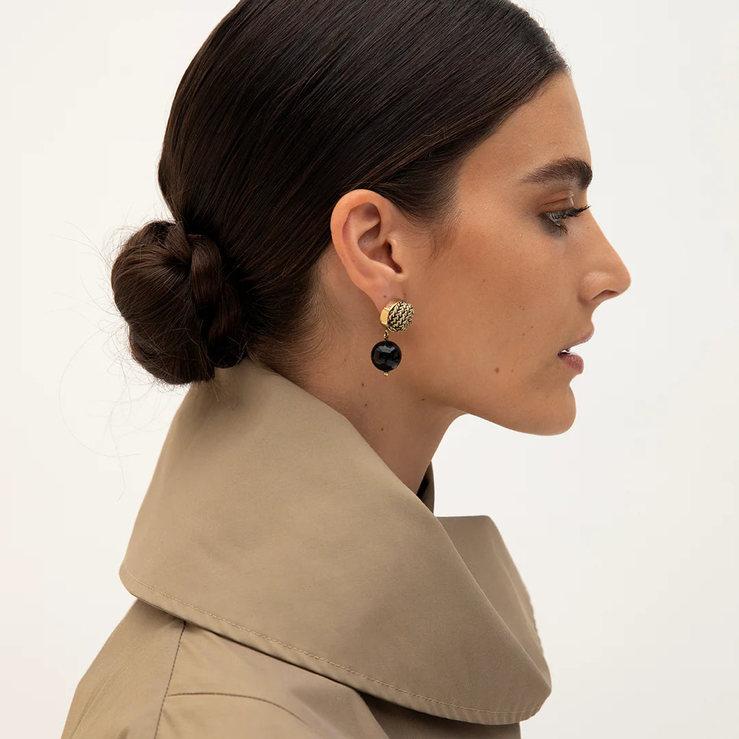 PICHULIK Sophia Earrings Beige Black Agate