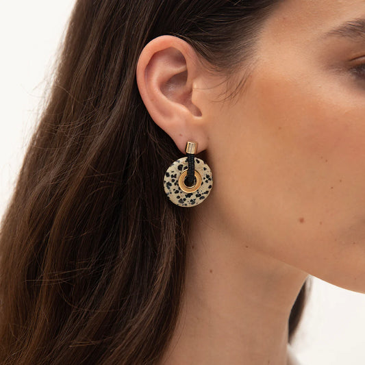 PICHULIK Ousia Earrings Black Dalmation Jasper