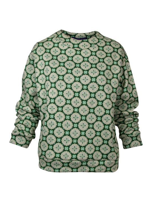 GUILLOTINE Green Tonal Flower Sweater