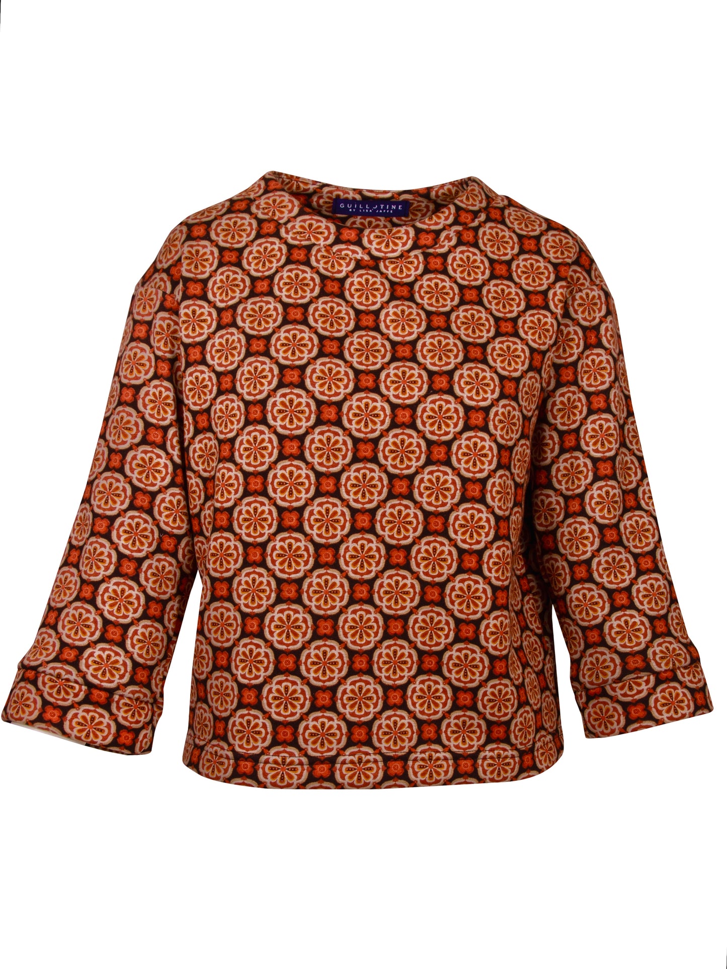 Burnt Orange Flower Sweater