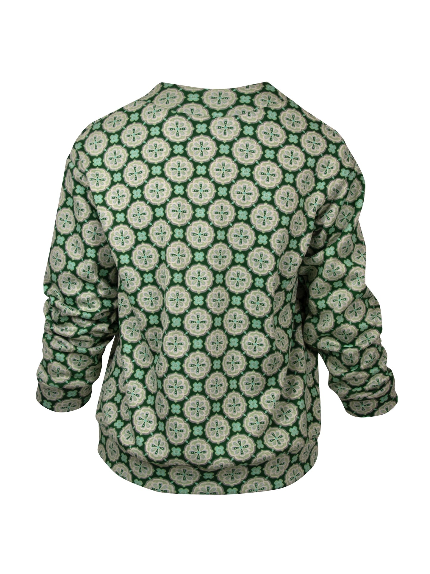 Green Tonal Flower Sweater