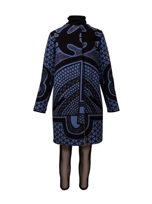 GUILLOTINE Blue / Black Basotho Blanket Coat