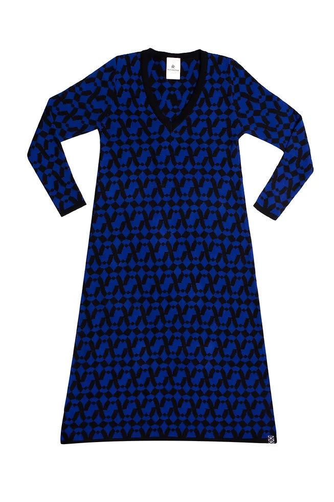 ROMARIA Cobolt V-Neck Dress