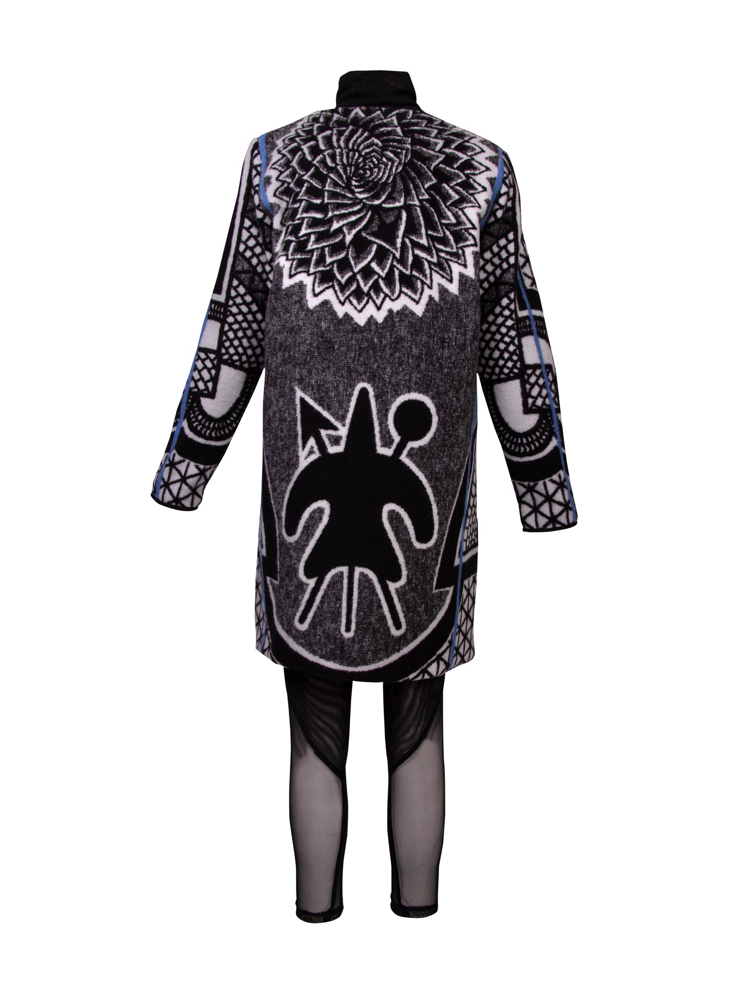 GUILLOTINE White / Black Basotho Blanket Coat