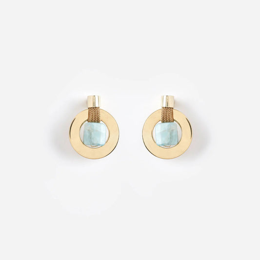 PICHULIK | Kimiya Earrings Khaki Aquamarine