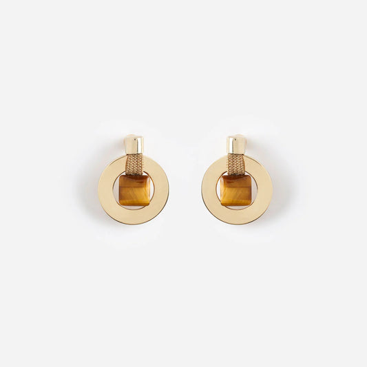 PICHULIK | Kimiya Earrings Khaki Tigers Eye