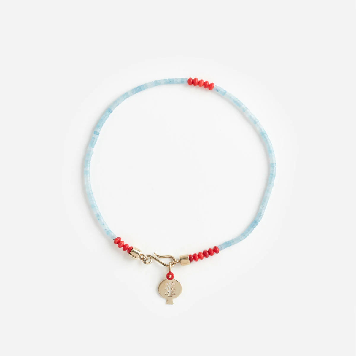 PICHULIK | Rosa Beaded Necklace Coral Aquamarine