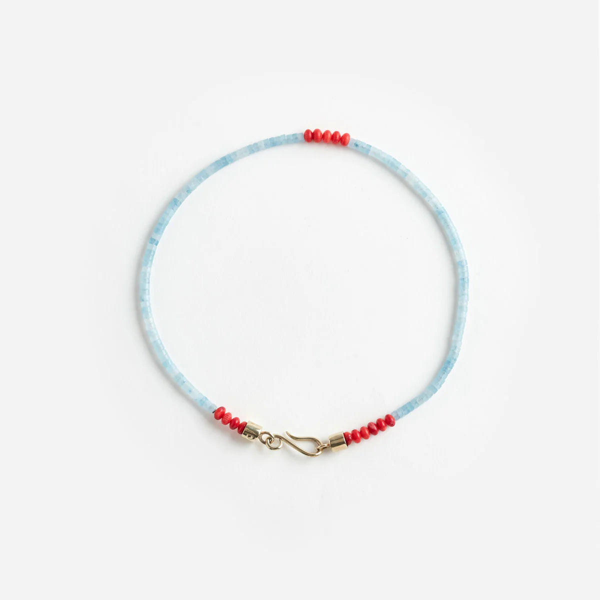 PICHULIK | Rosa Beaded Necklace Coral Aquamarine