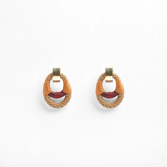 PICHULIK | Vessel Earrings Beige Camel Maroon