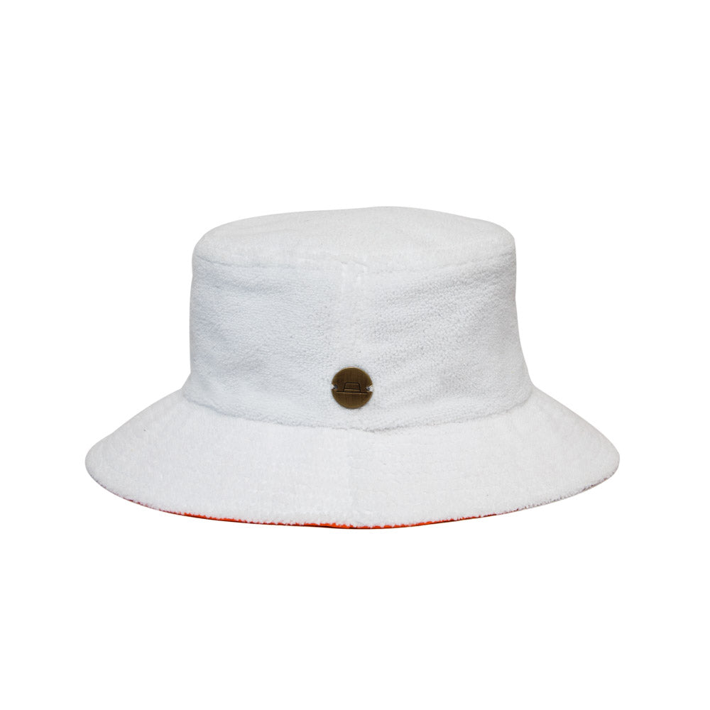 White Towelling Bucket Hat