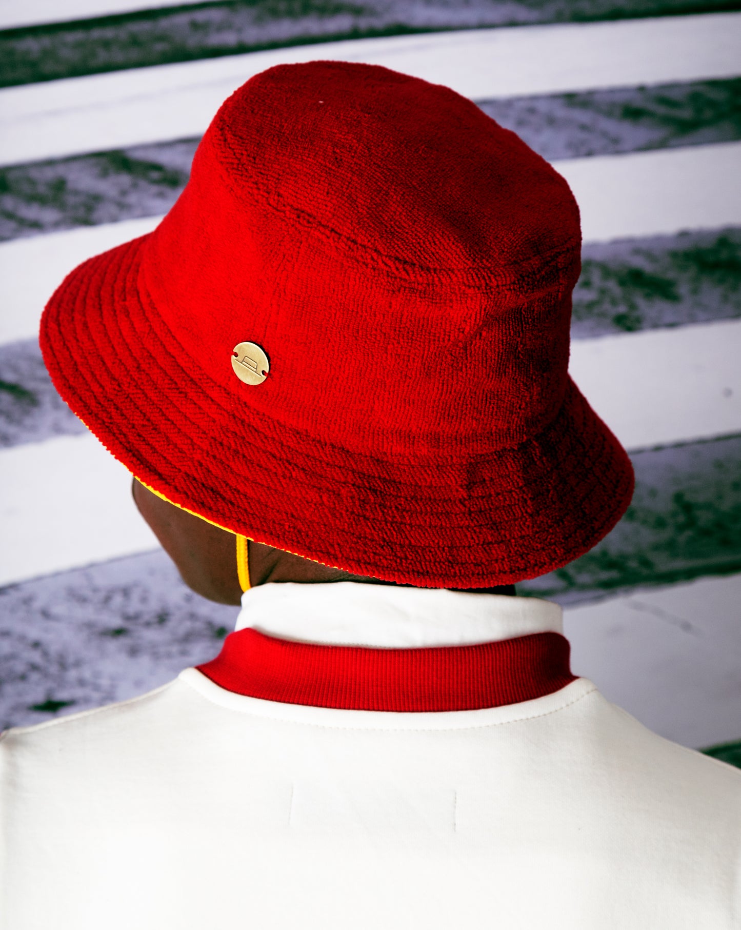 Red Towelling Bucket Hat