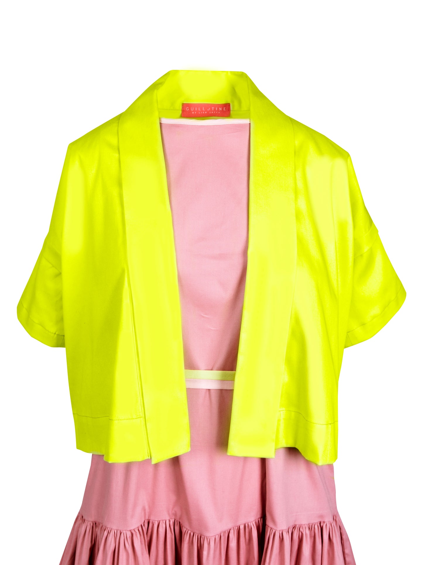 GUILLOTINE Cropped Kimono Day to Night | Neon Yellow