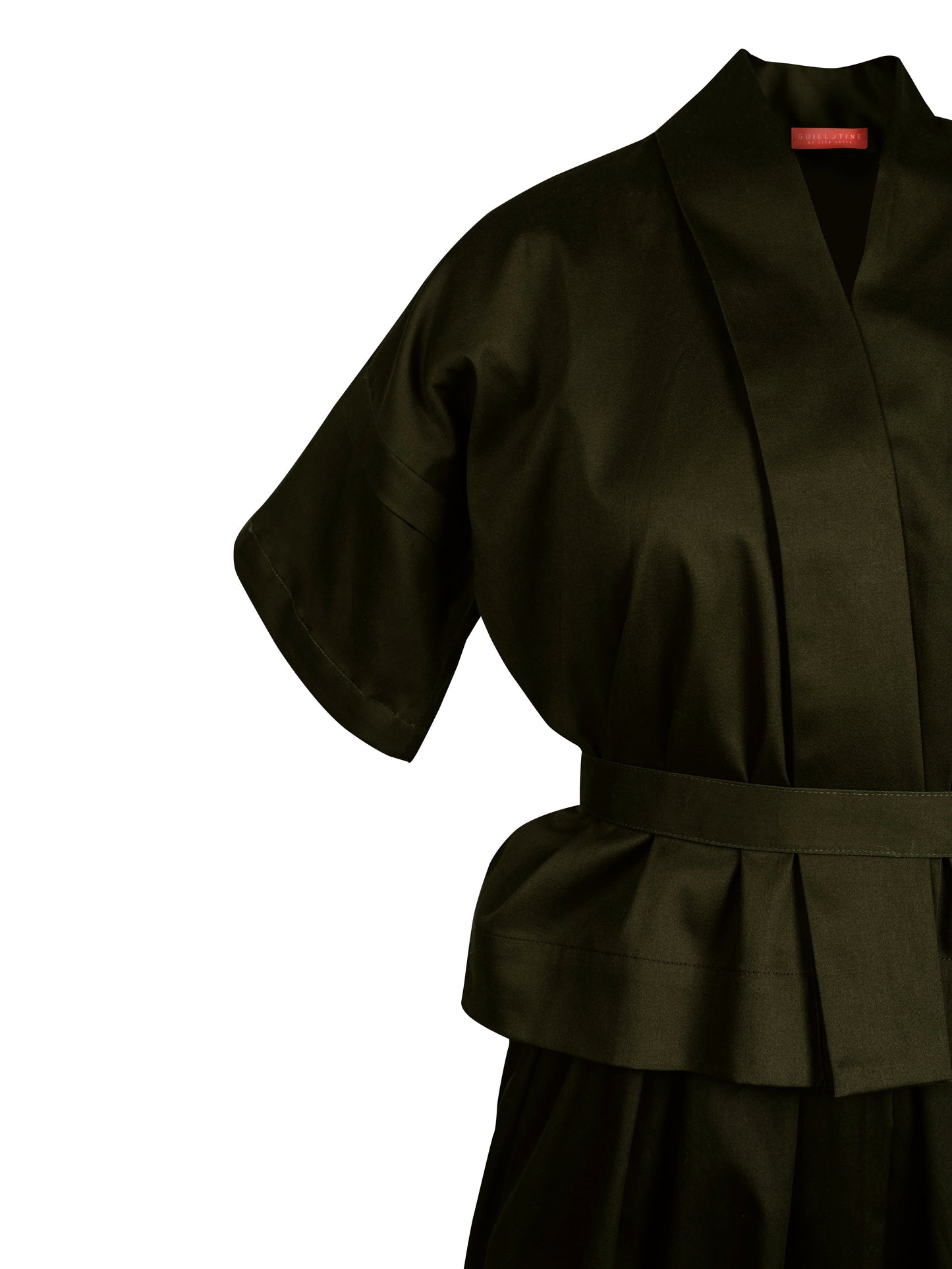 GUILLOTINE Cropped Kimono Day to Night | Dark Olive