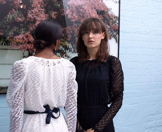 GUILLOTINE White Raglan Lace Dress