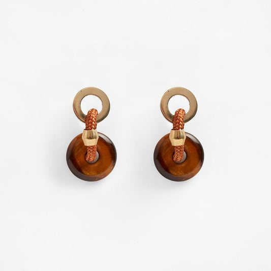PICHULIK Raku Earrings Tigers-Eye